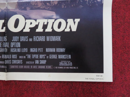 THE FINAL OPTION FOLDED US ONE SHEET POSTER LEWIS COLLINS JUDY DAVIS 1982