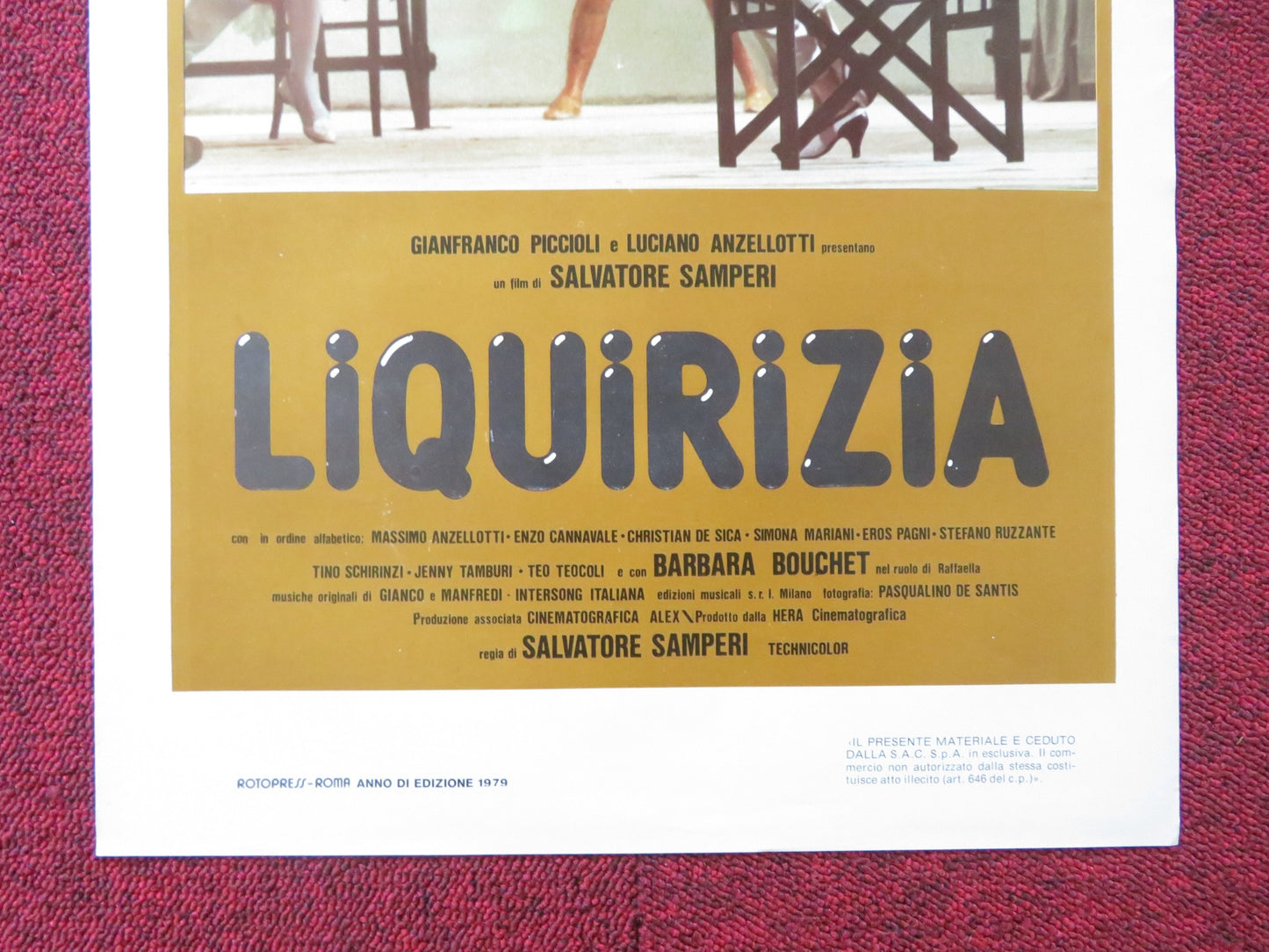 LIQUIRIZIA ITALIAN LOCANDINA POSTER MASSIMO ANZELLOTTI BARBARA BOUCHET 1979