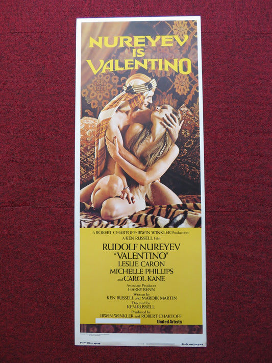 VALENTINO US INSERT (14"x 36") POSTER RUDOLF NUREYEV LESLIE CARON 1977