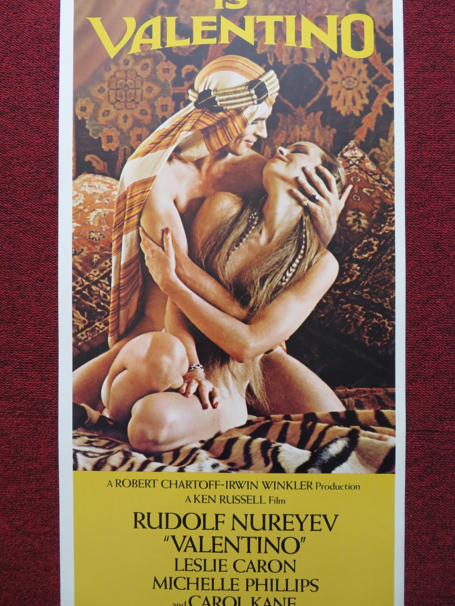 VALENTINO US INSERT (14"x 36") POSTER RUDOLF NUREYEV LESLIE CARON 1977