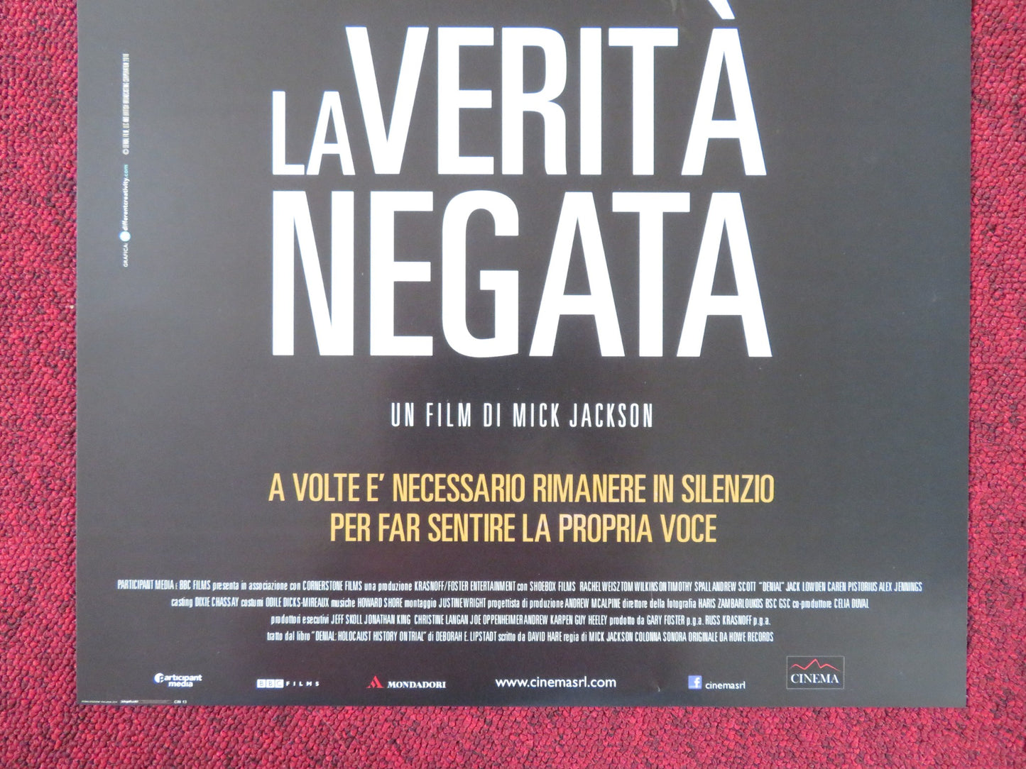 LA VERITA NEGATA ITALIAN LOCANDINA POSTER RACHEL WEISZ TIMOTHY SPALL 2016