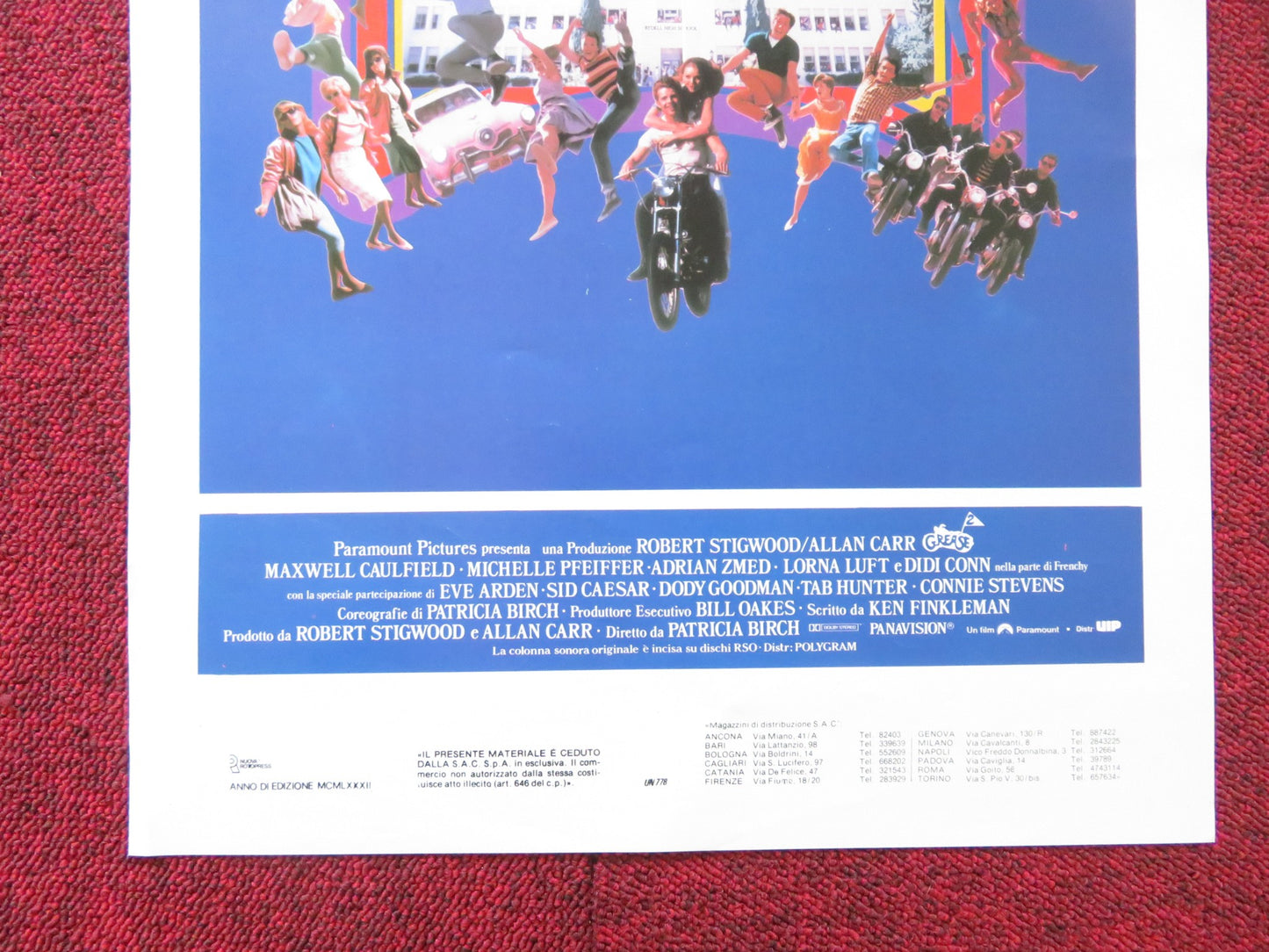 GREASE 2 ITALIAN LOCANDINA POSTER MICHELLE PFEIFFER MAXWELL CAULFIELD 1982