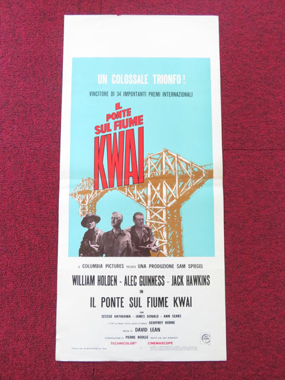 THE BRIDGE ON THE RIVER KWAI ITALIAN LOCANDINA POSTER ALEC GUINNESS R1970s