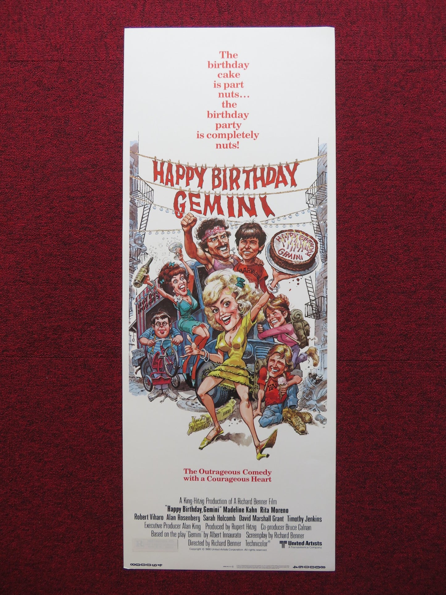 HAPPY BIRTHDAY, GEMINI US INSERT (14"x 36") POSTER MADALINE KAHN R. MORENO 1980