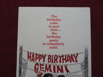 HAPPY BIRTHDAY, GEMINI US INSERT (14"x 36") POSTER MADALINE KAHN R. MORENO 1980