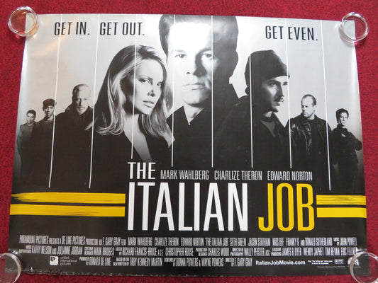 THE ITALIAN JOB UK QUAD (30"x 40") ROLLED POSTER MARK WAHLBERG C. THERON 2003