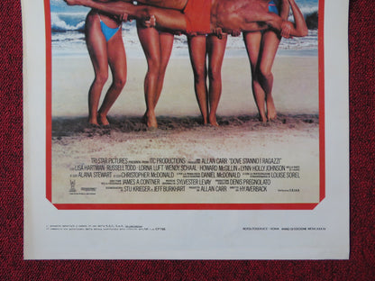 DOVE STANNO I RAGAZZI ITALIAN LOCANDINA POSTER LISA HARTMAN RUSSELL TODD 1984