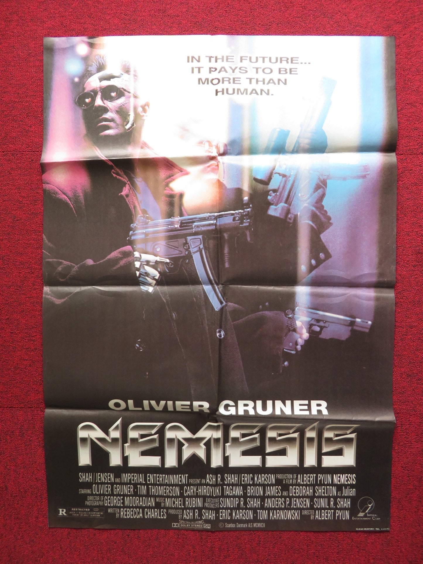 NEMESIS LEBANESE POSTER FOLDED OLIVIER GRUNER TIM THONERSON 1992