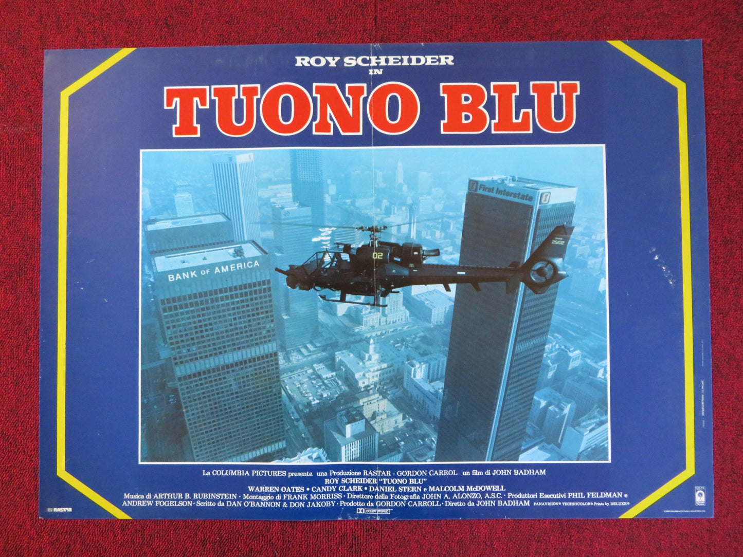 BLUE THUNDER - A ITALIAN FOTOBUSTA POSTER ROY SCHEIDER WARREN OATES 1983