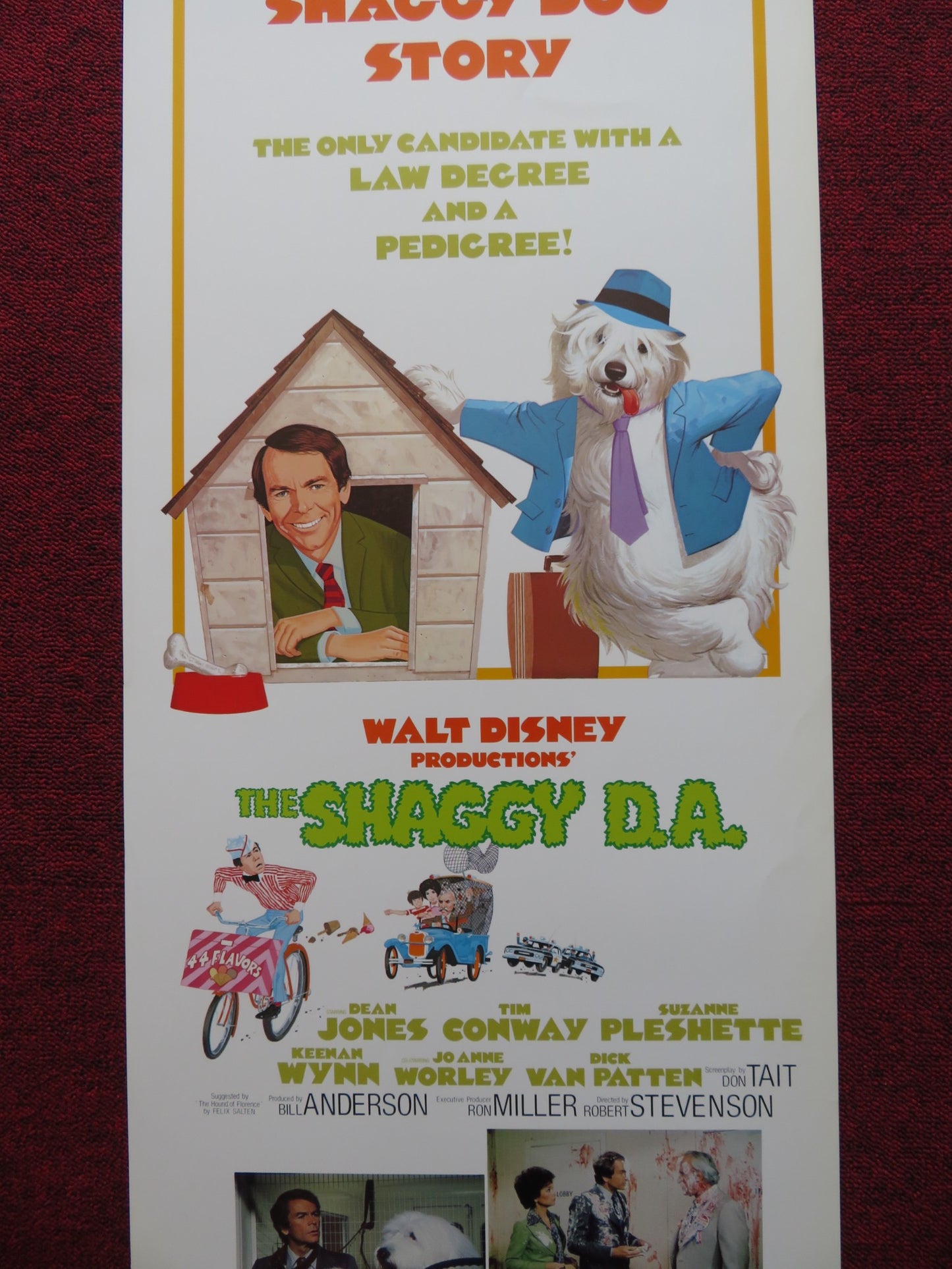 THE SHAGGY D.A. US INSERT (14"x 36") POSTER DISNEY DEAN JONES TIM CONWAY 1977