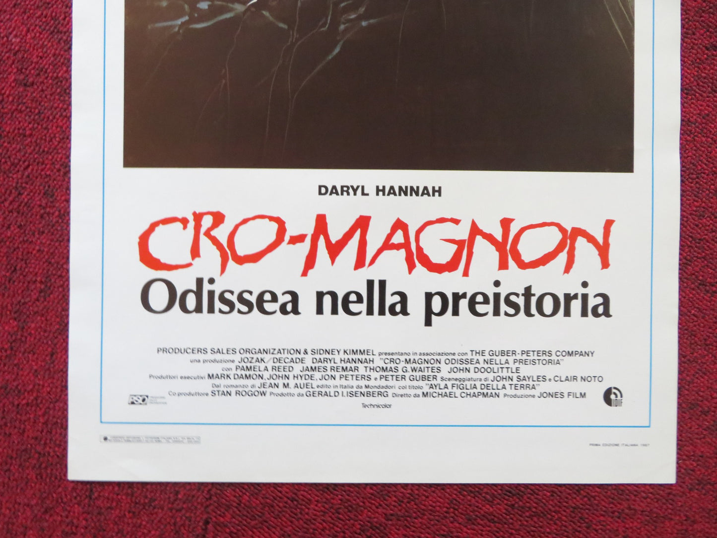 THE CLAN OF THE CAVE BEAR ITALIAN LOCANDINA POSTER DARYL HANNAH PAMELA REED 1986