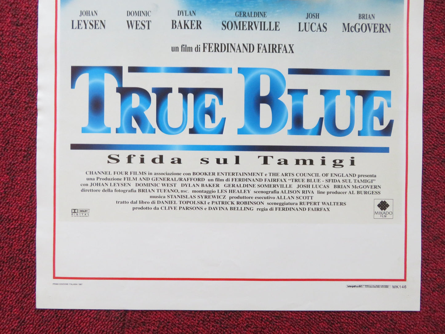 TRUE BLUE ITALIAN LOCANDINA POSTER DOMINIC WEST JOSH LUCAS 1996