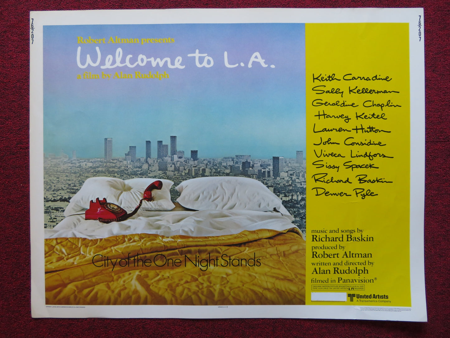 WELCOME TO L.A US HALF SHEET (22"x 28") POSTER KEITH CARRADINE HARVEY KEITEL '76