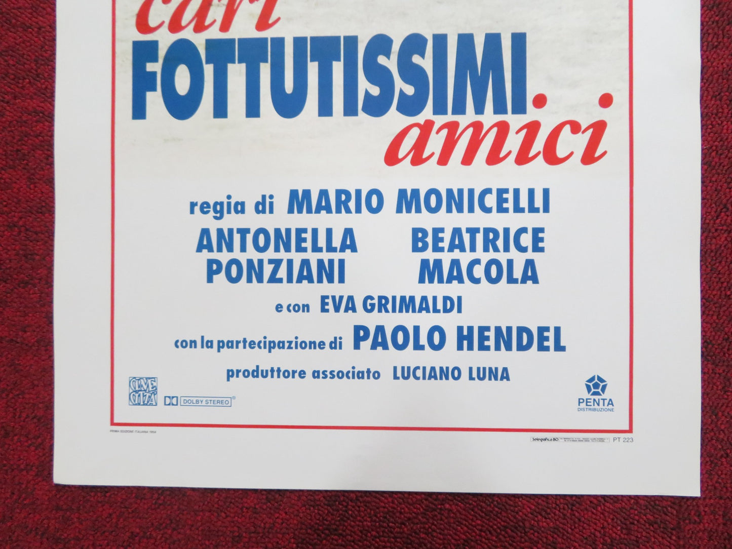 CARI FOTTUTISSIMI AMICI ITALIAN LOCANDINA POSTER PAOLO VILLAGGIO 1994