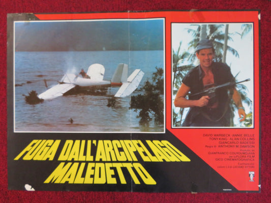 FUGA DALL'ARCIPELAGO MALEDETTO ITALIAN FOTOBUSTA POSTER DAVID WARBECK 1982