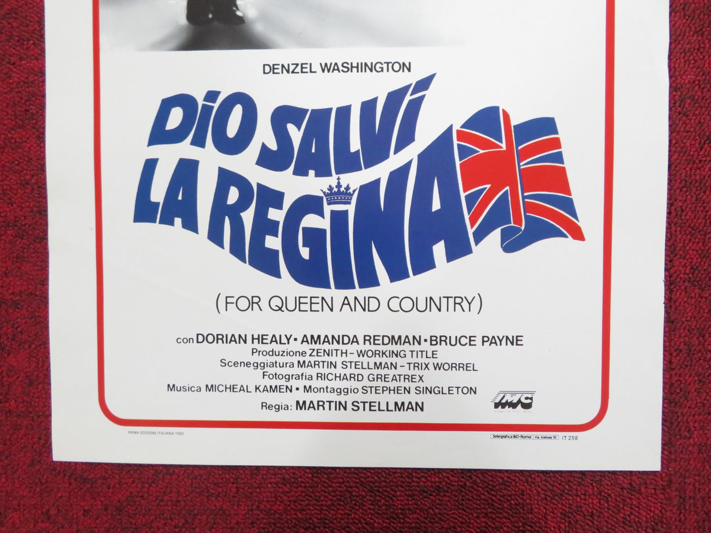 FOR QUEEN AND COUNTRY ITALIAN LOCANDINA POSTER DENZEL WASHINGTON HEALY 1988