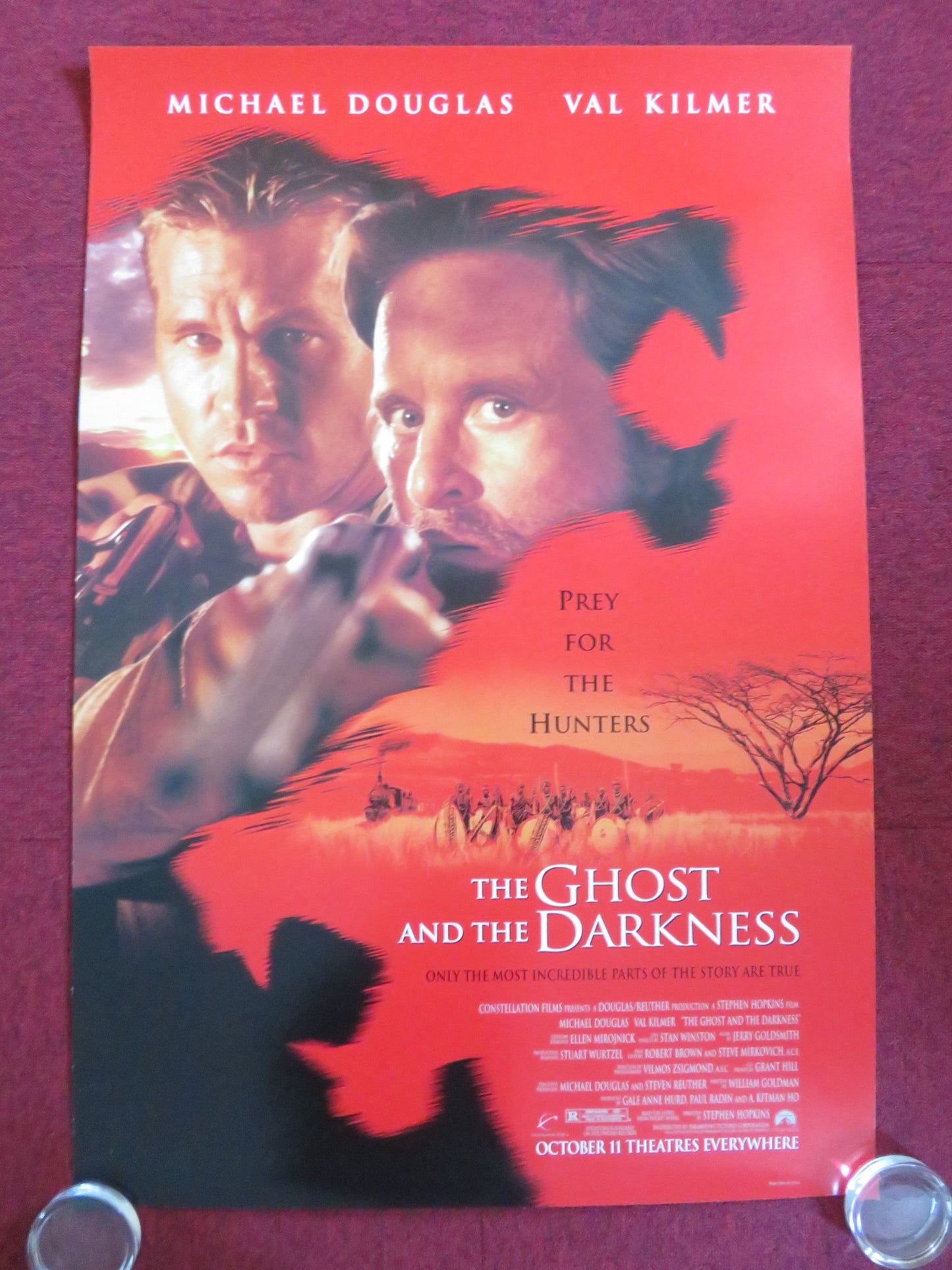 THE GHOST AND THE DARKNESS US ONE SHEET ROLLED POSTER M. DOUGLAS KILMER 1996