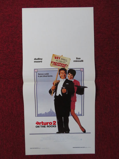 ARTHUR 2: ON THE ROCKS ITALIAN LOCANDINA POSTER DUDLEY MOORE LIZA MINNELLI 1988