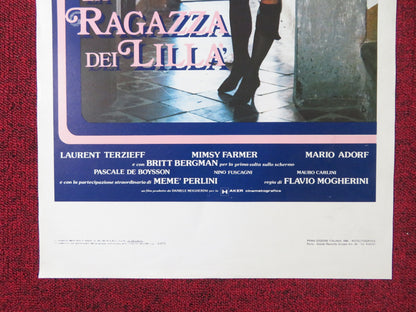 LA RAGAZZA DEI LILLA ITALIAN LOCANDINA POSTER LAURENT TERZIEFF MIMSY FARMER 1986