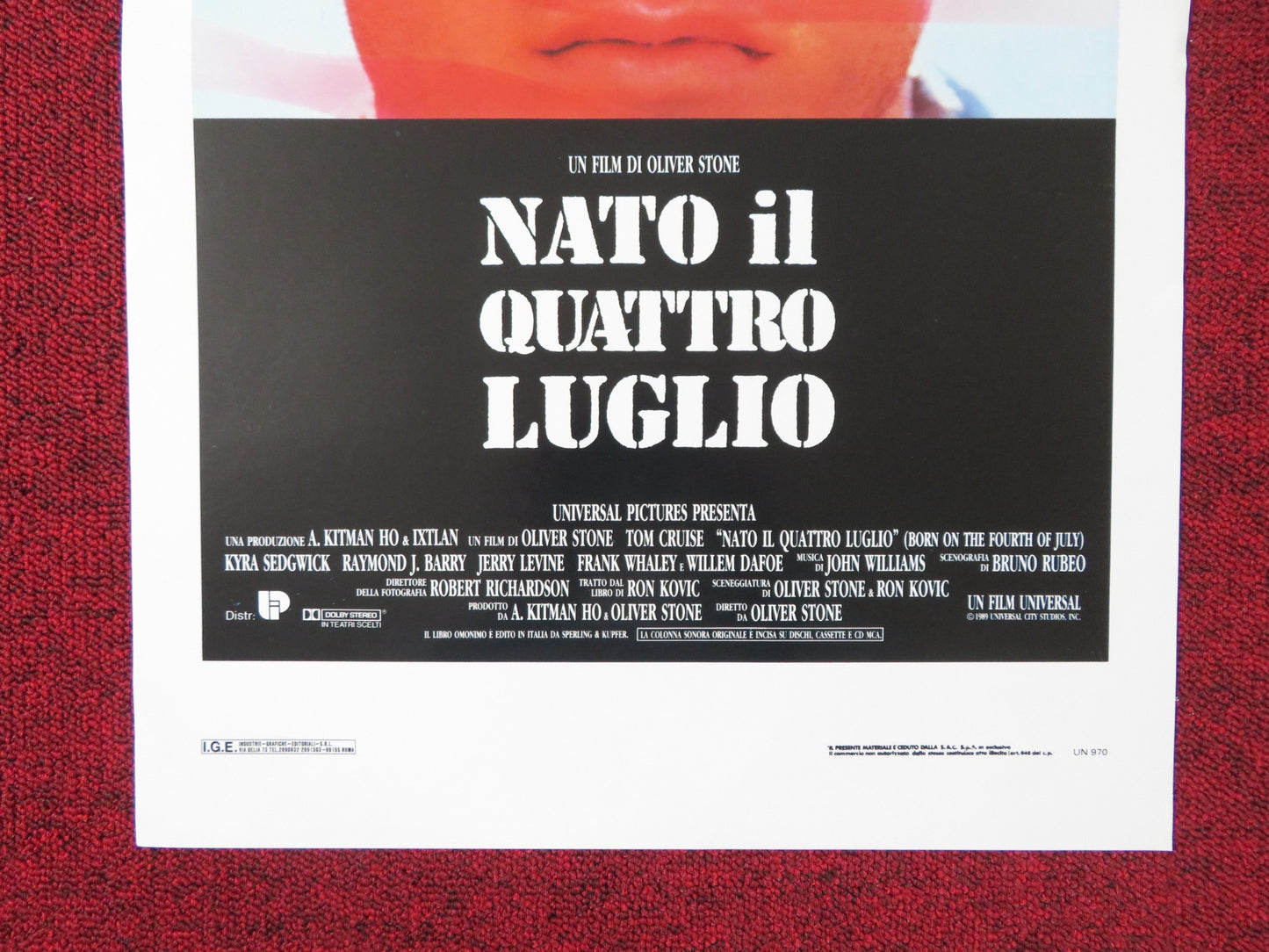 BORN ON THE FOURTH OF JULY ITALIAN LOCANDINA POSTER TOM CRUISE OLIVER STONE 1989