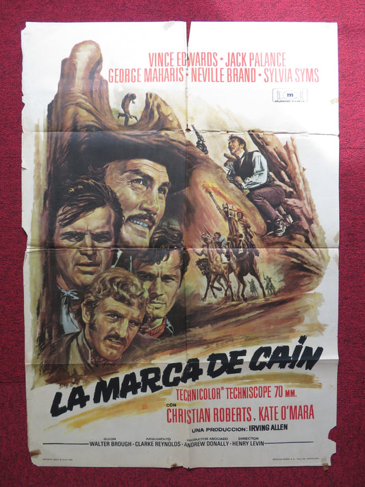 LA MARCA DE CAIN SPANISH POSTER VINCE EDWARDS JACK PALANCE 1969