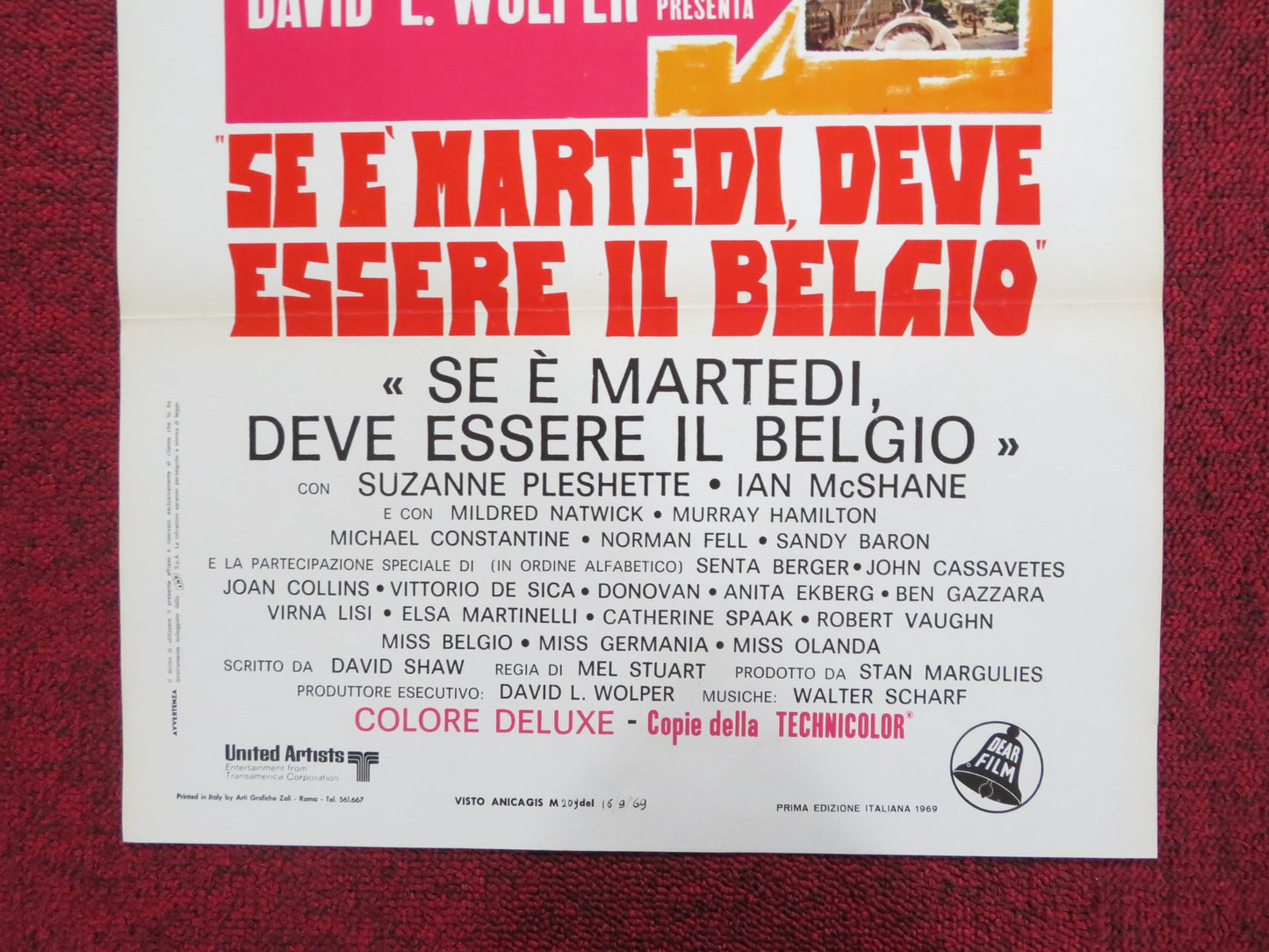 IF IT'S TUESDAY, THIS MUST BE BELGIUM ITALIAN LOCANDINA POSTER IAN MCSHANE 1969