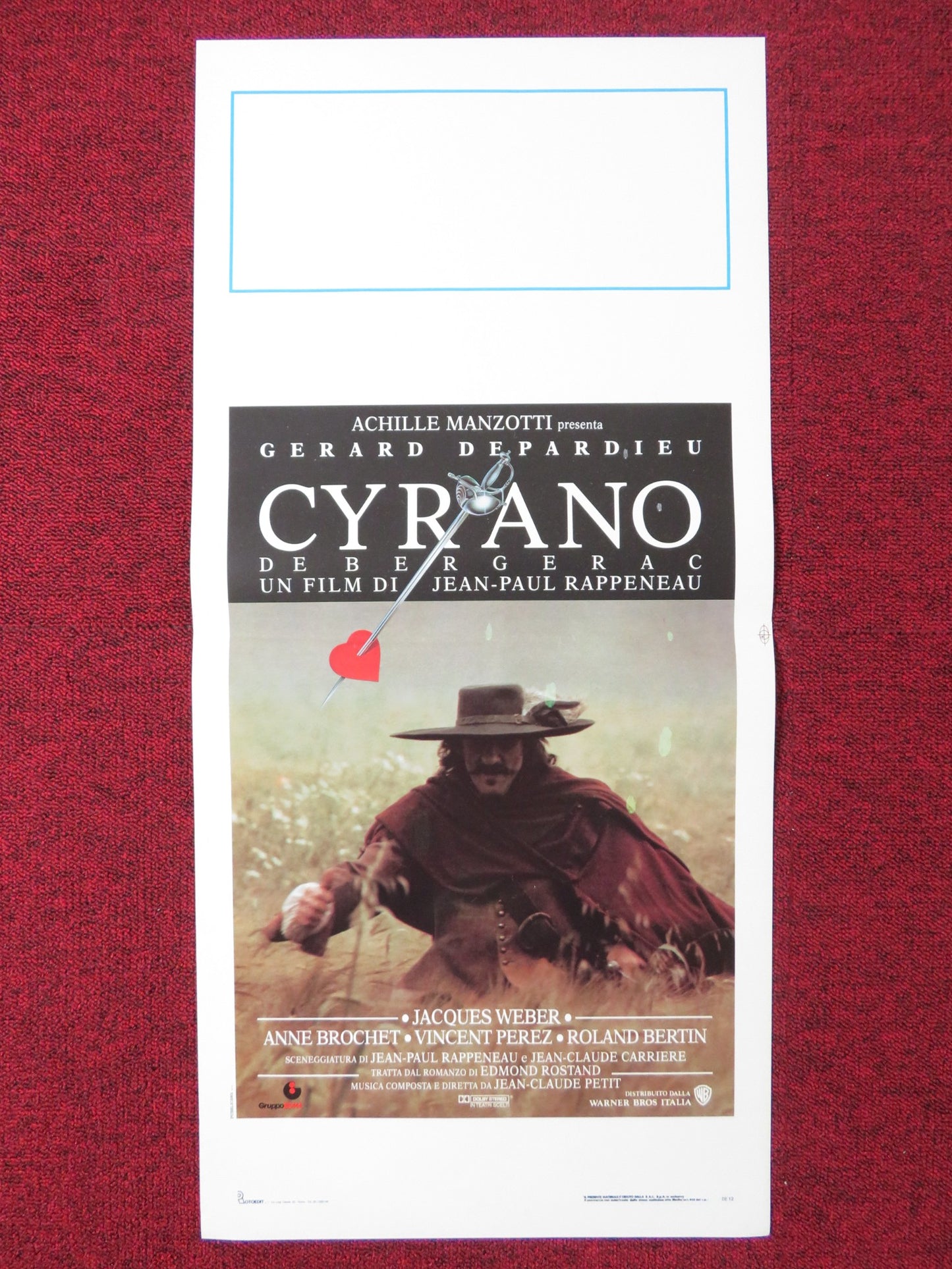 CYRANO DE BERGERAC ITALIAN LOCANDINA POSTER GERARD DEPARDIEU JACQUES WEBER 1990