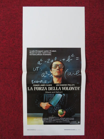 STAND AND DELIVER ITALIAN LOCANDINA POSTER EDWARD JAMES OLMOS 1988