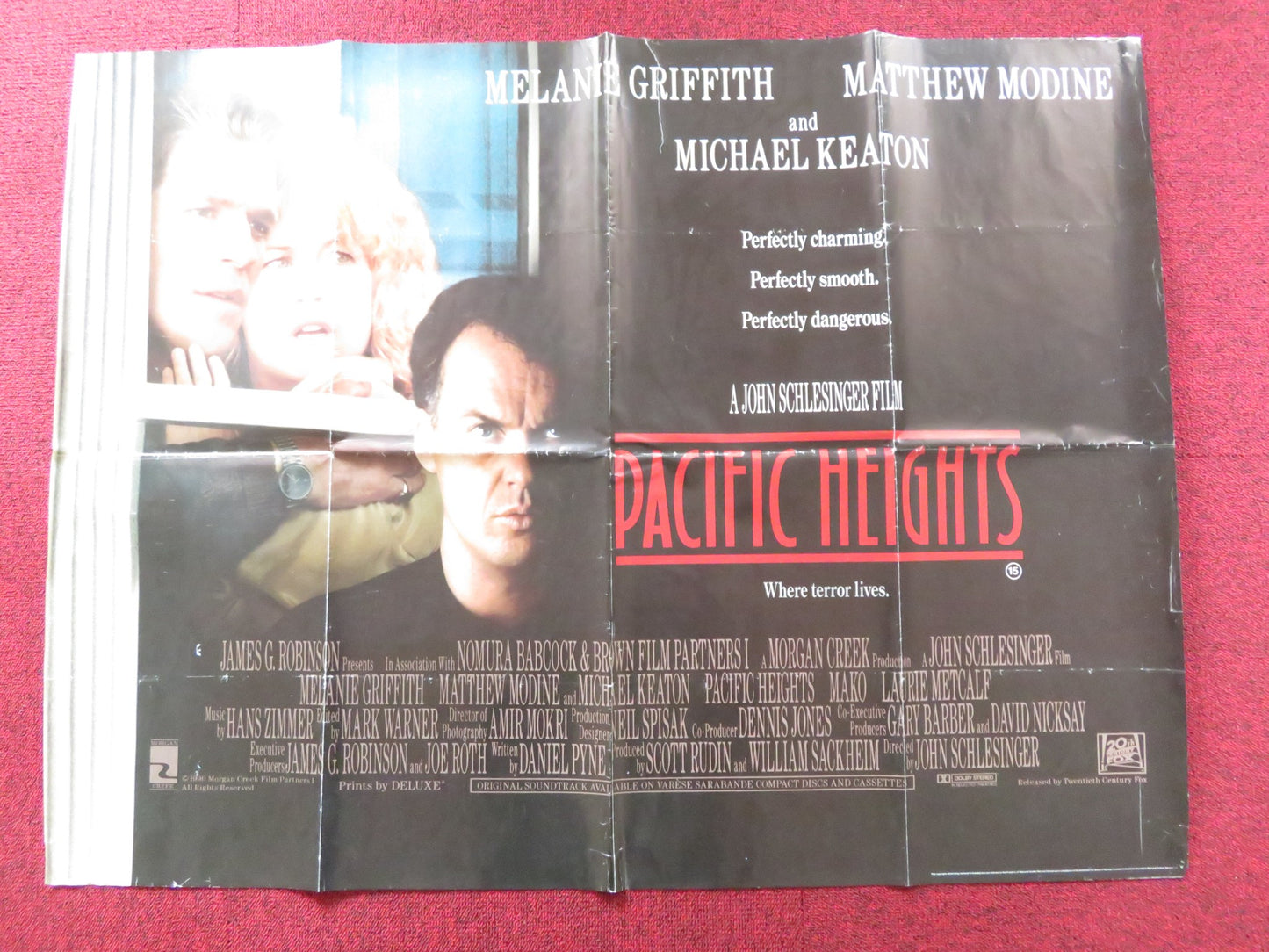 PACIFIC HEIGHTS UK QUAD POSTER FOLDED MELANIE GRIFFITH MICHAEL KEATON 1990