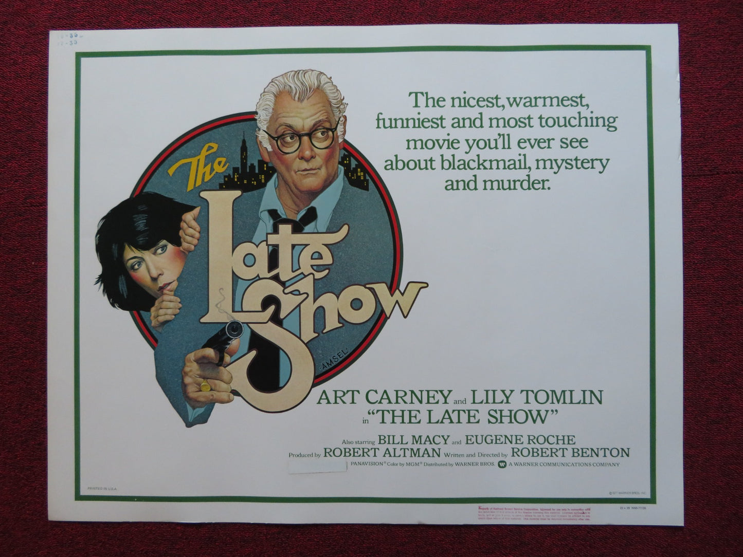 THE LATE SHOW US HALF SHEET (22"x 28") POSTER ART CARNEY LILY TOMLIN 1977