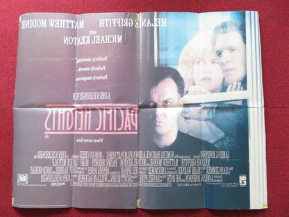 PACIFIC HEIGHTS UK QUAD POSTER FOLDED MELANIE GRIFFITH MICHAEL KEATON 1990