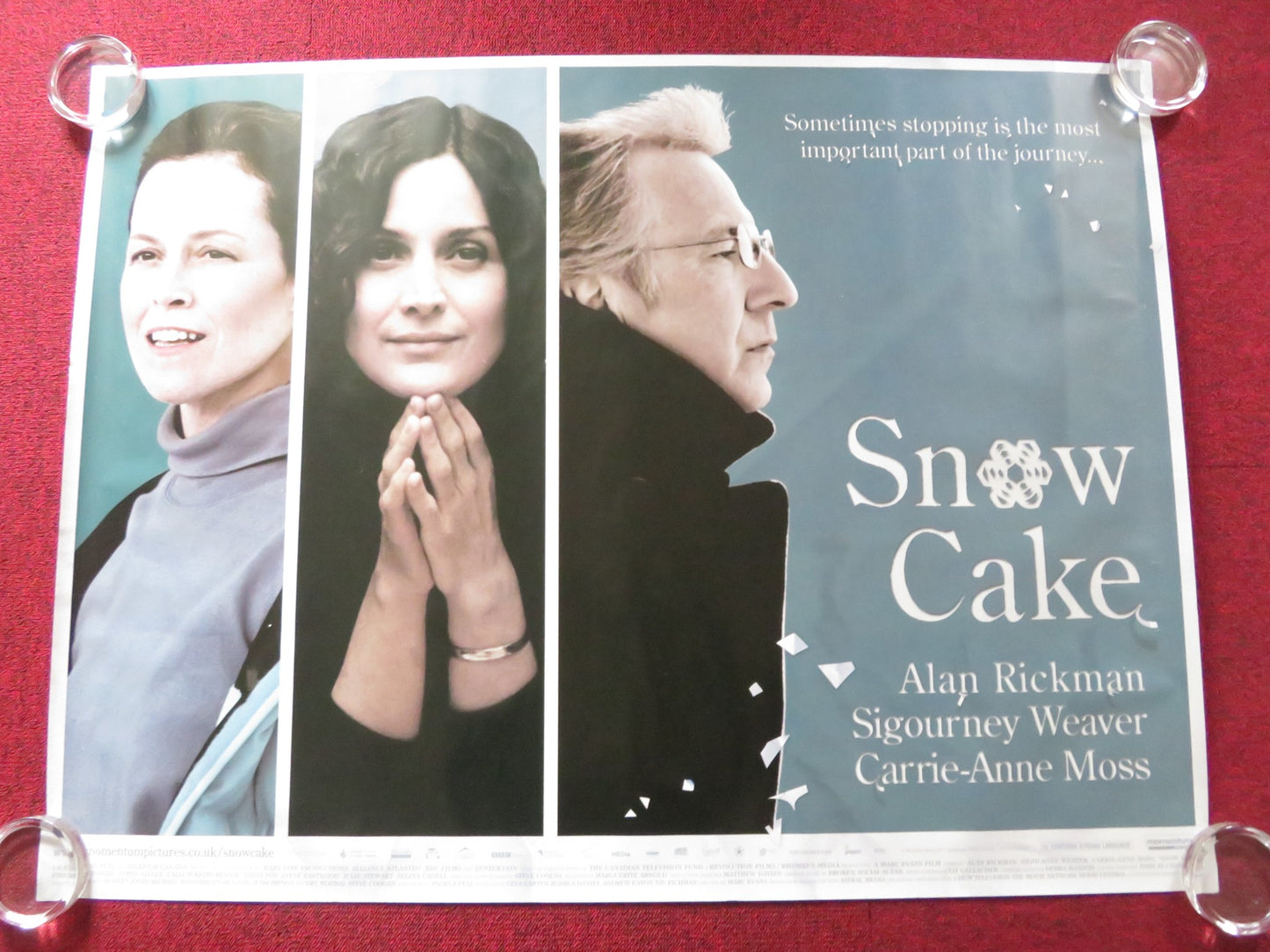 SNOW CAKE UK QUAD (30"x 40") ROLLED POSTER ALAN RICKMAN EMILY HAMPSHIRE 2006