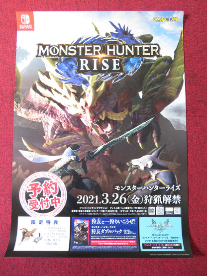 MONSTER HUNTER RISE JAPANESE B2 POSTER CAPCOM NINTENDO VIDEO GAME 2021