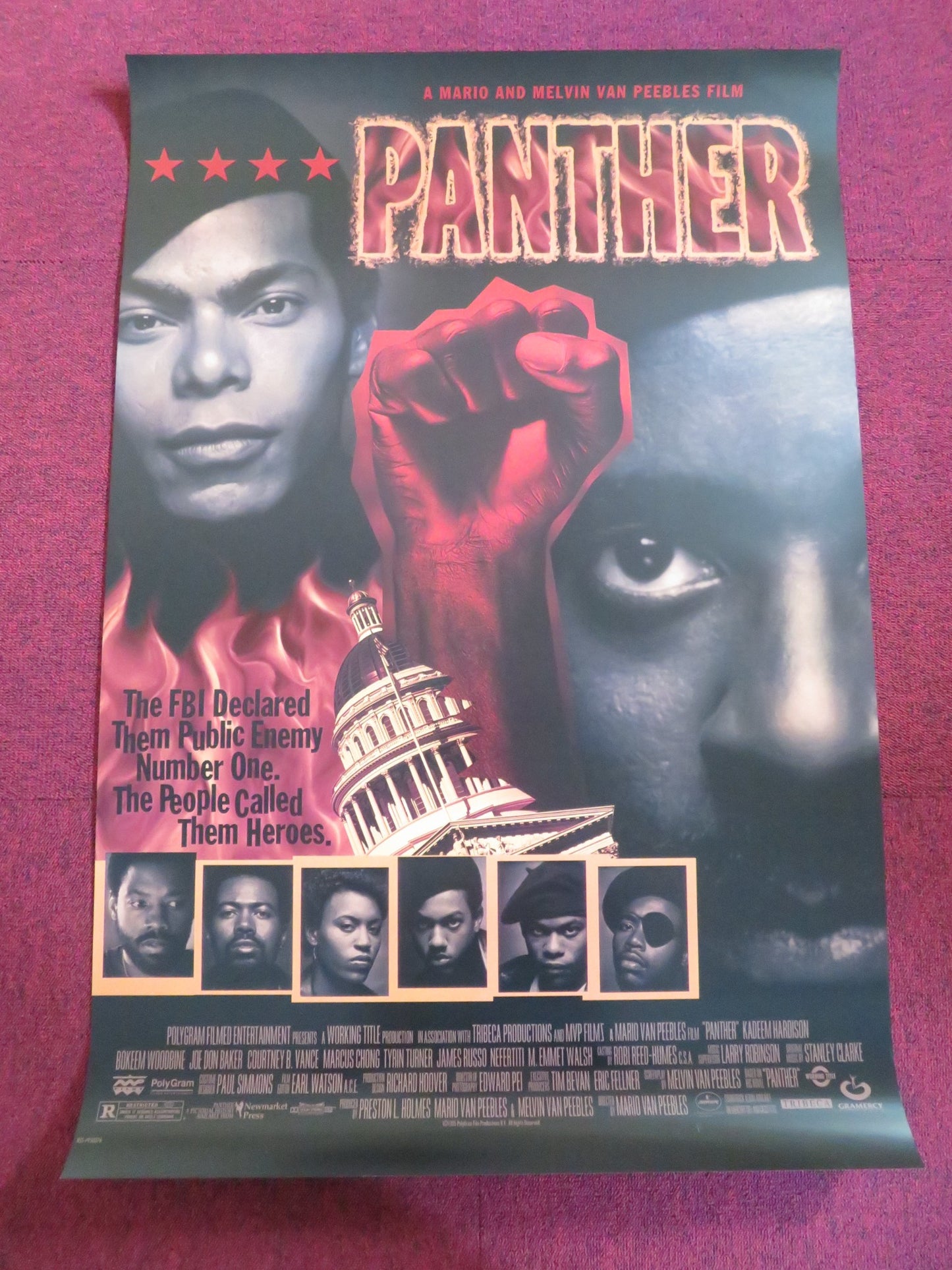 PANTHER US ONE SHEET ROLLED POSTER KADEEM HARDISON JOE DON BAKER 1995