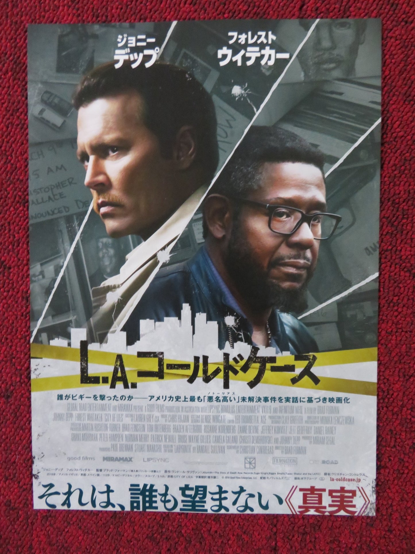 CITY OF LIES JAPANESE CHIRASHI (B5) POSTER JOHNNY DEPP FOREST WHITAKER 2018