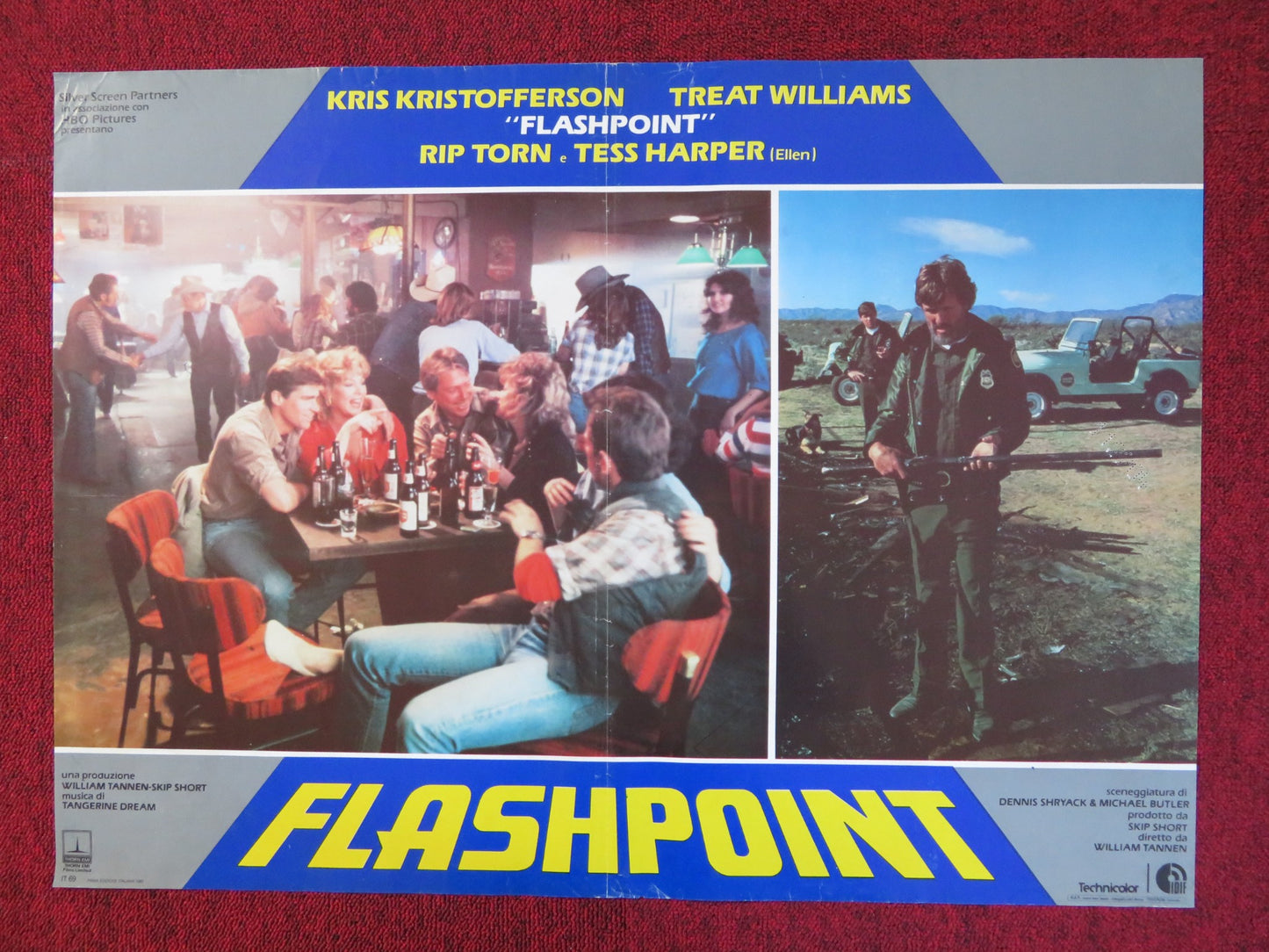 FLASHPOINT ITALIAN FOTOBUSTA POSTER KRIS KRISTOFFERSON TREAT WILLIAMS 1985