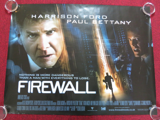 FIREWALL UK QUAD (30"x 40") ROLLED POSTER HARRISON FORD PAUL BETTANY 2006