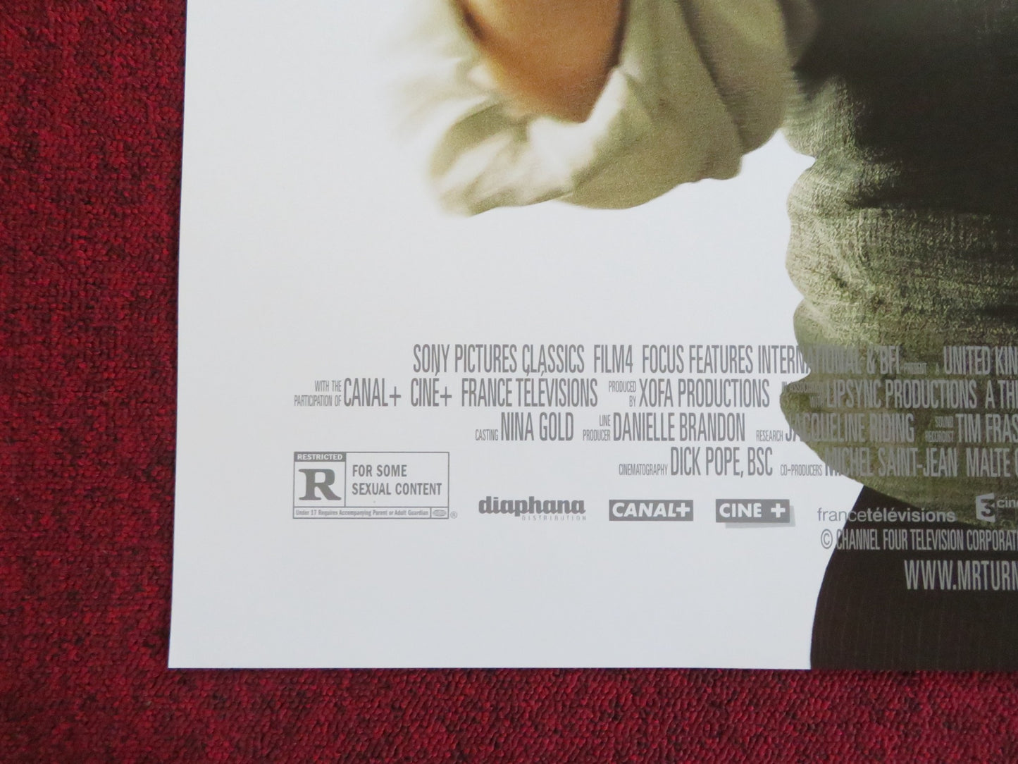 MR. TURNER US ONE SHEET ROLLED POSTER MIKE LEIGH TIMOTHY SPALL 2014