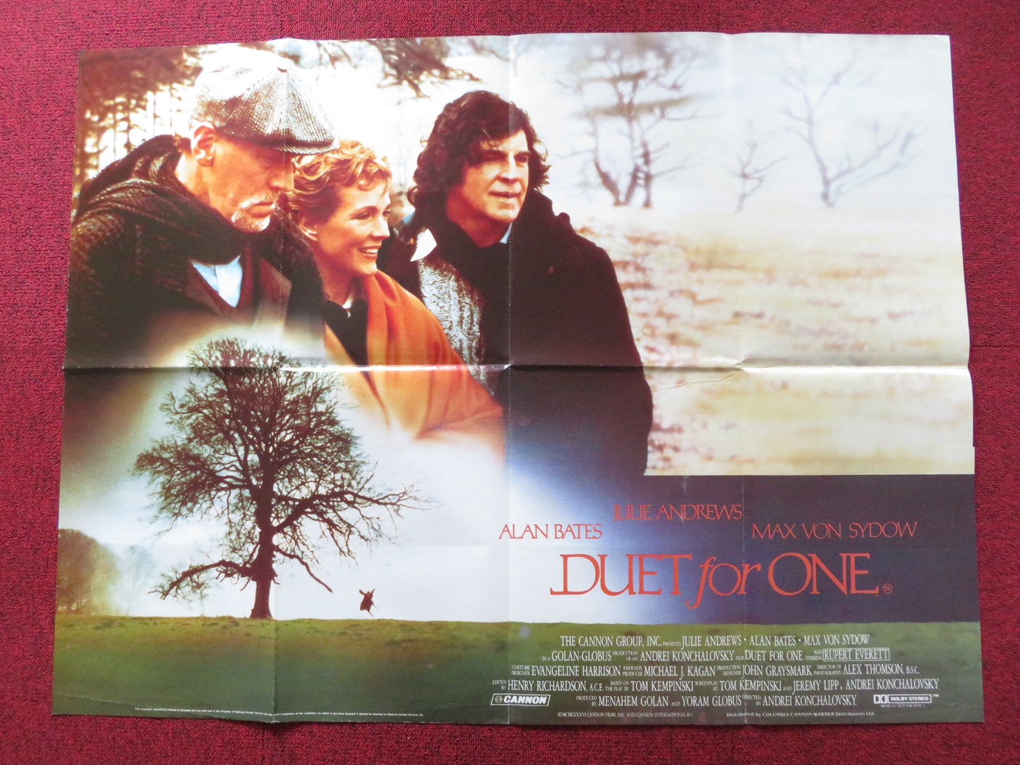 DUET FOR ONE UK QUAD POSTER FOLDED CANNON JULIE ANDREWS MAX VON SYDOW 1986