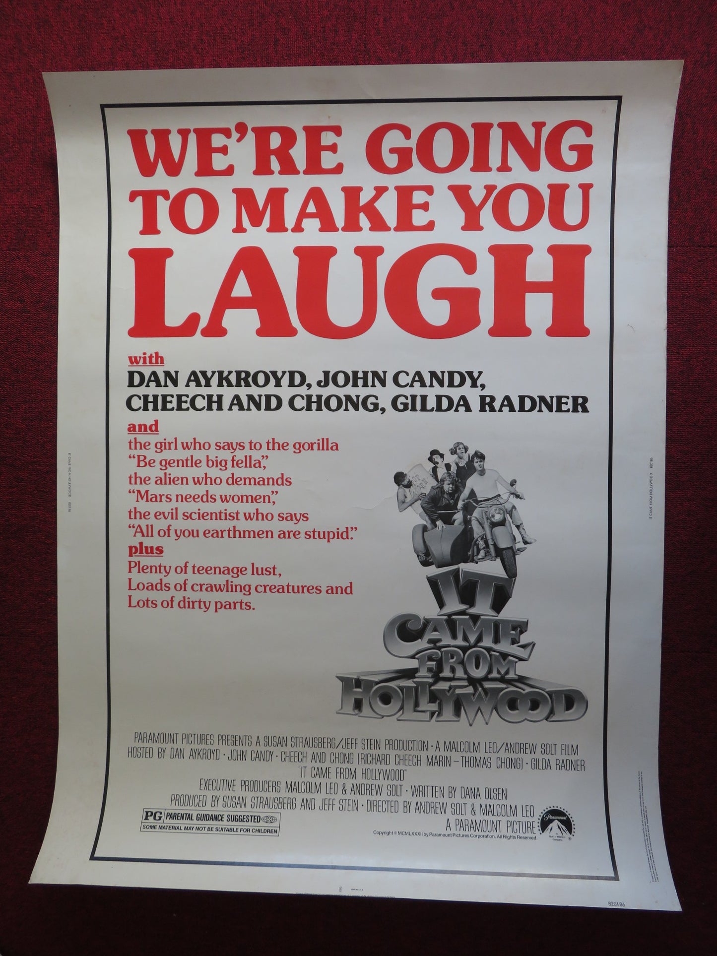 IT CAME FROM HOLLYWOOD US 30 X 40 ROLLED POSTER DAN ACKROYD JOHN CANDY 1982