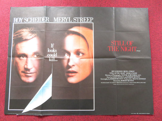 STILL OF THE NIGHT UK QUAD POSTER FOLDED ROY SCHEIDER MERYL STREEP 1982