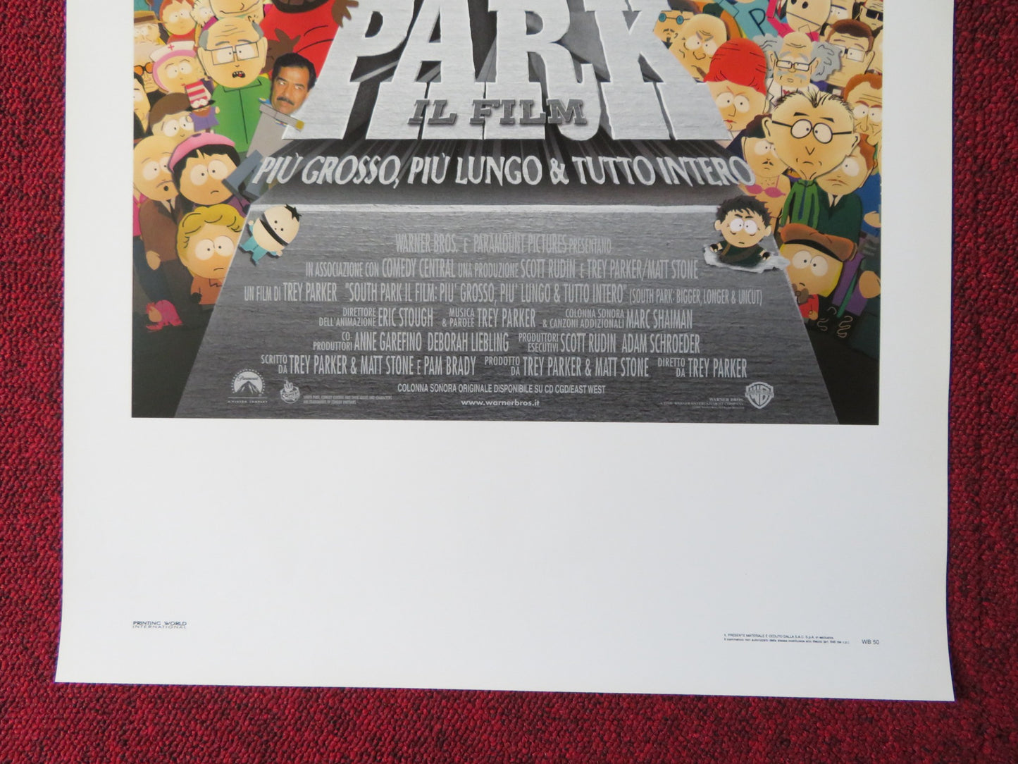 SOUTH PARK: BIGGER, LONGER & UNCUT ITALIAN LOCANDINA POSTER TREY PARKER 1999