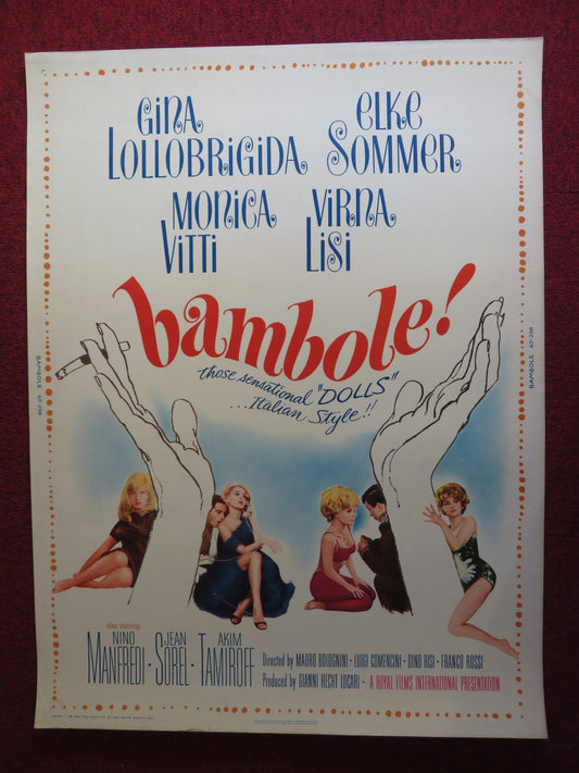 BAMBOLE / THE DOLLS US 30 X 40 ROLLED POSTER ELKE SOMMER GINA LOLLOBRIGIDA 1965