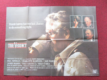 THE VERDICT UK QUAD POSTER FOLDED PAUL NEWMAN JACK WARDEN 1982