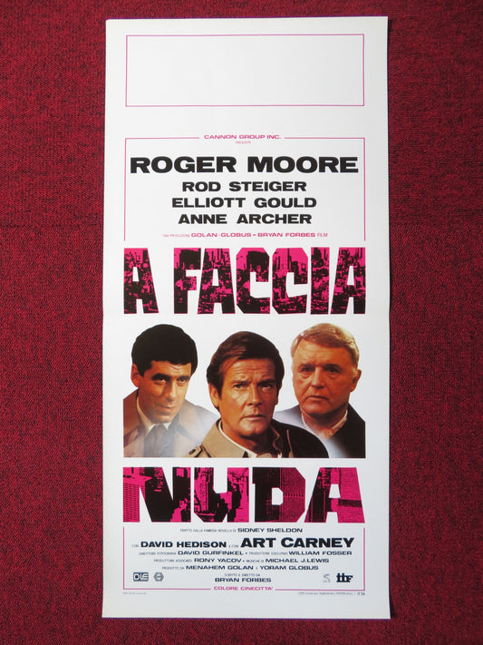 THE NAKED FACE ITALIAN LOCANDINA POSTER CANNON ROGER MOORE ROD STEIGER 1984