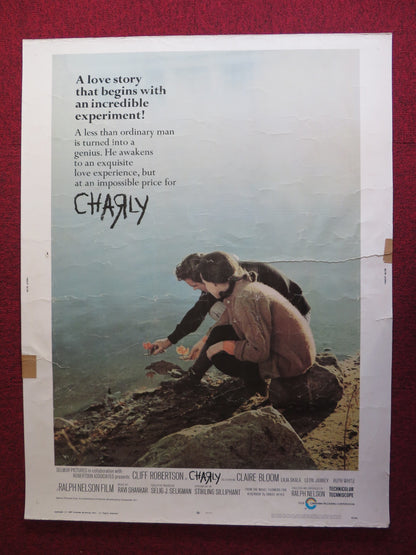 CHARLY US 30 X 40 ROLLED POSTER CLIFF ROBERTSON CLAIRE BLOOM 1968