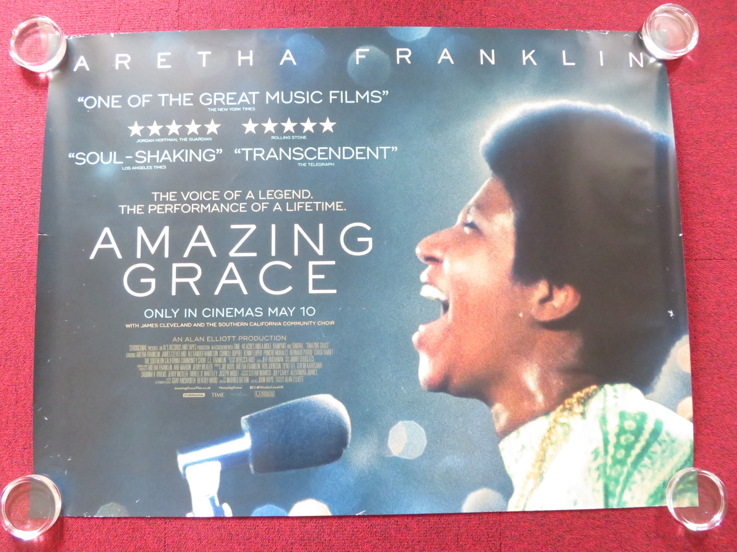 AMAZING GRACE UK QUAD (30"x 40") ROLLED POSTER ARETHA FRANKLIN CLEVELAND 2018