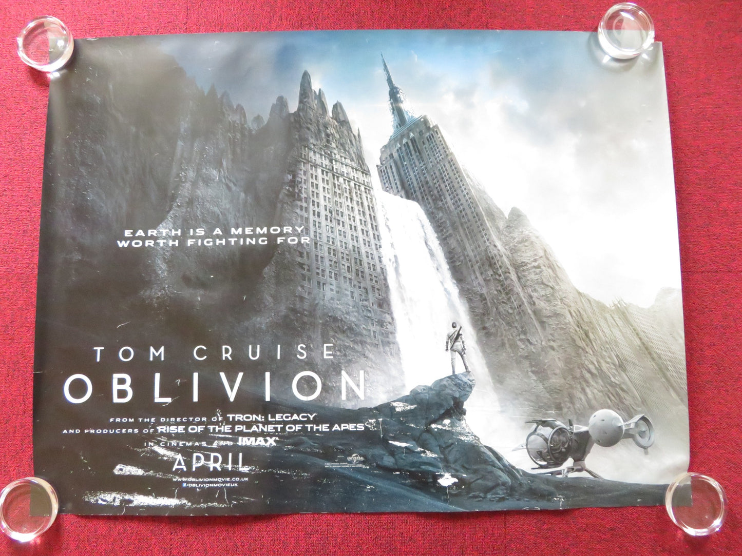 OBLIVION UK QUAD (30"x 40") ROLLED POSTER TOM CRUISE MORGAN FREEMAN 2013