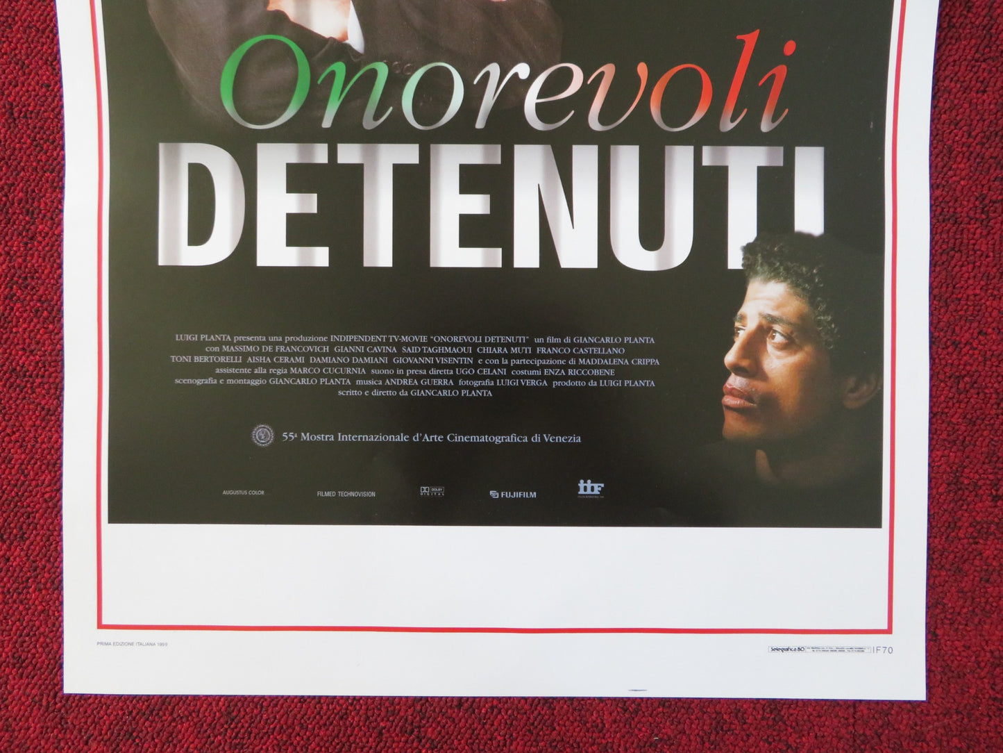 ONOREVOLI DETENUTI ITALIAN LOCANDINA POSTER MASSIMO DE FRANCOVICH G. CAVINA 1999