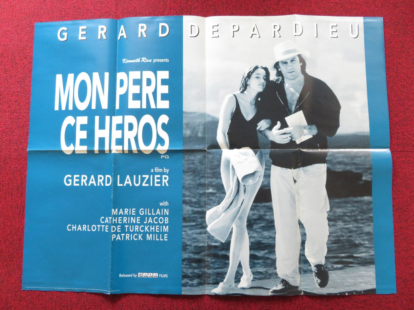 MON PERE CE HEROS UK QUAD POSTER FOLDED GERARD DEPARDIEU MARIE GILLAIN 1991